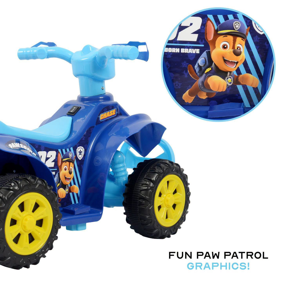 Cuadraciclo recargable eléctrico de pawpatrol Chase 6V para niños 2 a 6 años