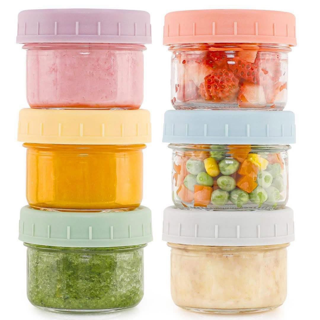 Recipientes de vidrio para alimentos de bebé de 4oz