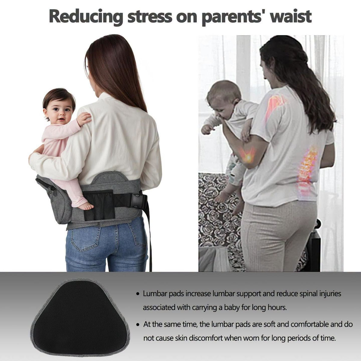 Asiento cargador de cadera para 0-36 meses