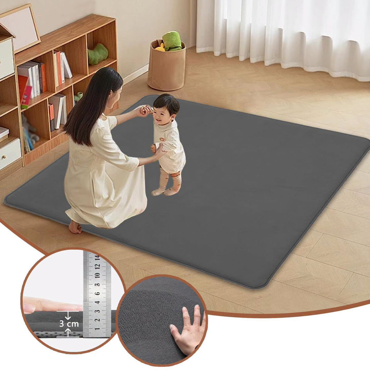 Alfombra para bebé plegable doble cara 1,98 x 1.5 mtrs