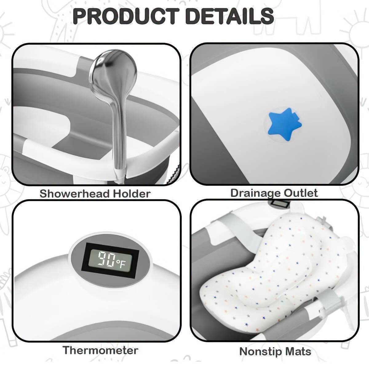 Bañera plegable para bebés y niños 0-36 meses