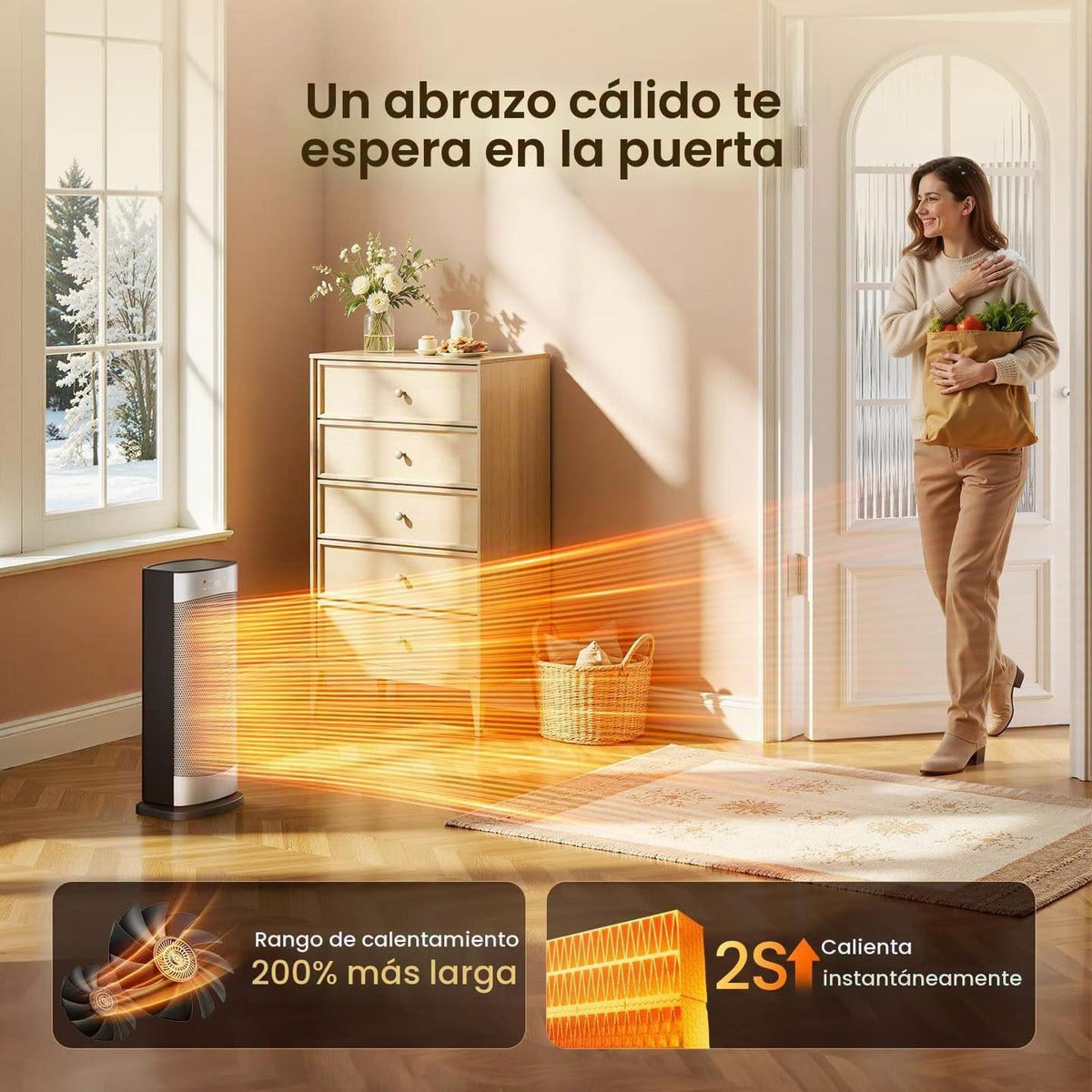 Calentador para ambiente oscilatorio con control remoto