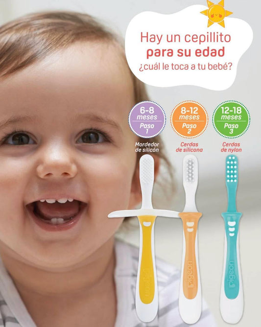 Set de 3 cepillos de dientes de entrenamiento Pigeon