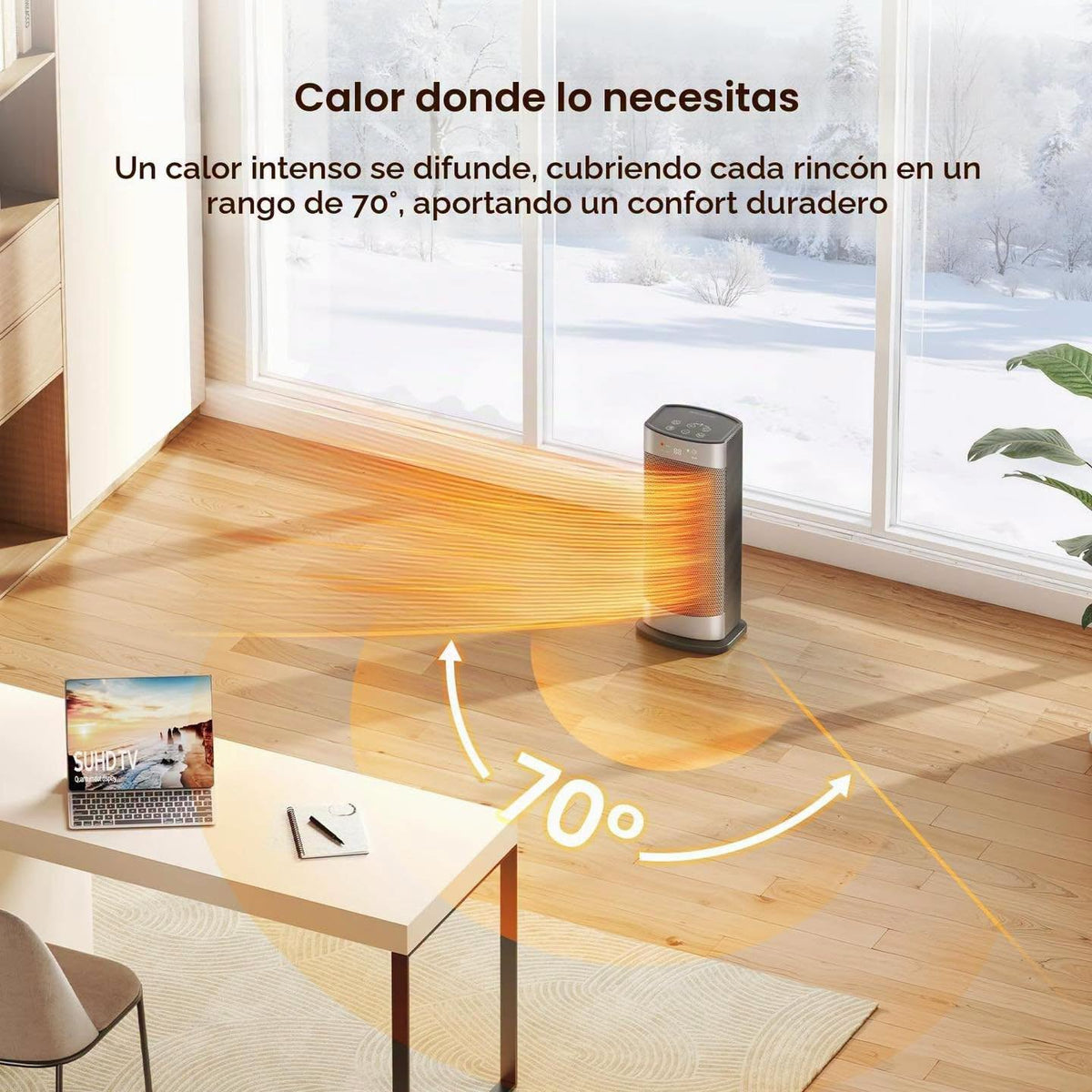Calentador para ambiente oscilatorio con control remoto