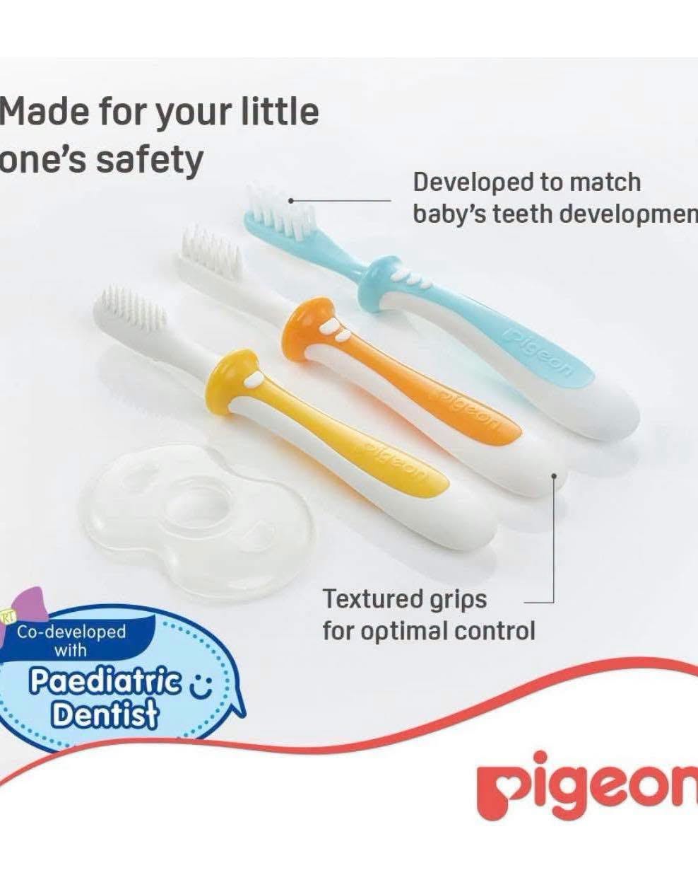 Set de 3 cepillos de dientes de entrenamiento Pigeon