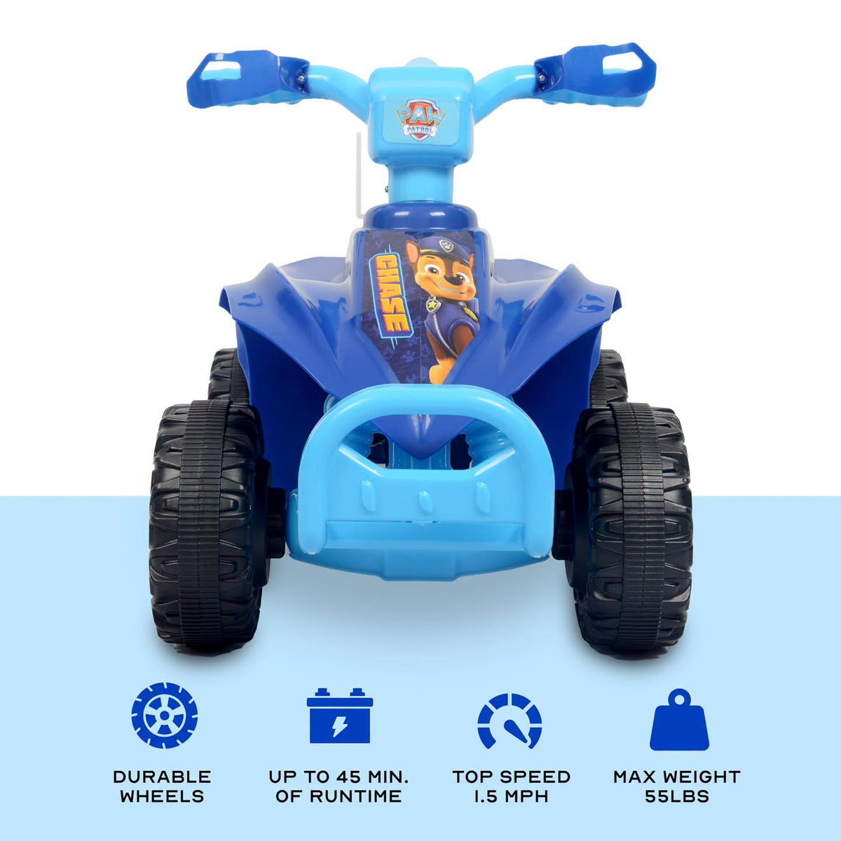 Cuadraciclo recargable eléctrico de pawpatrol Chase 6V para niños 2 a 6 años