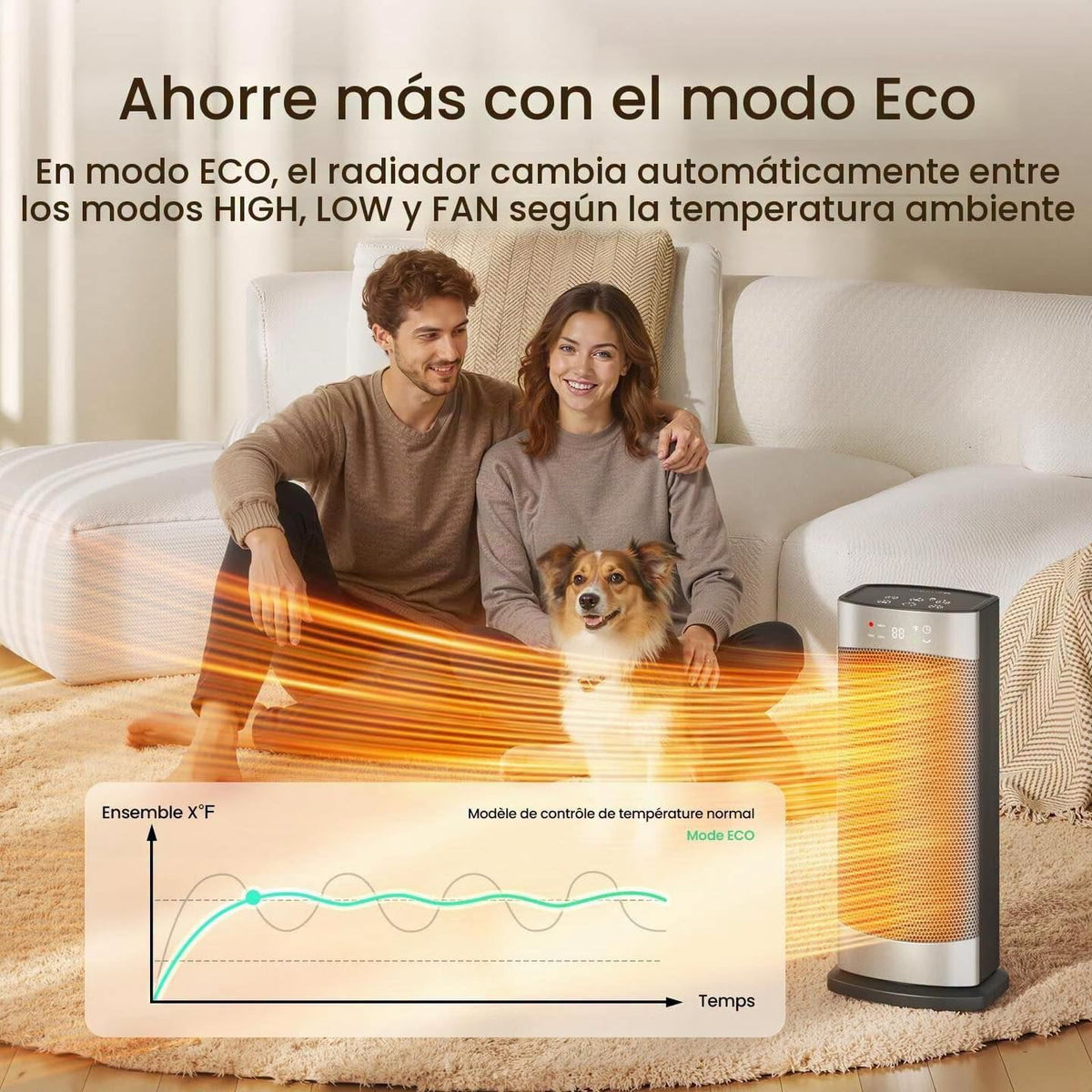 Calentador para ambiente oscilatorio con control remoto