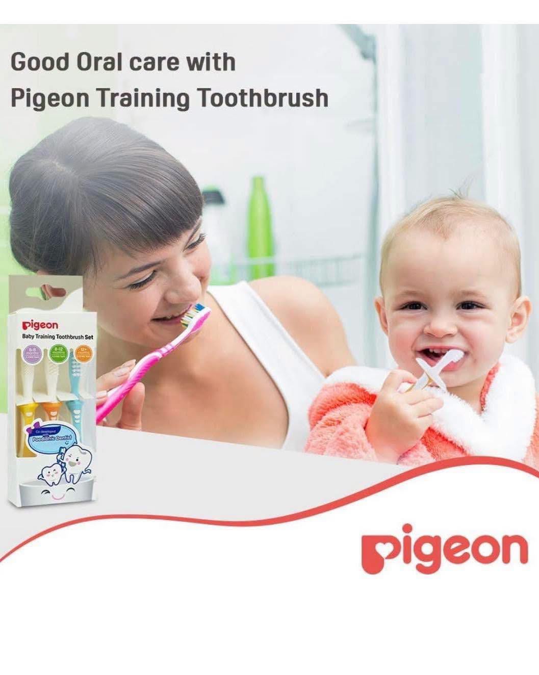 Set de 3 cepillos de dientes de entrenamiento Pigeon