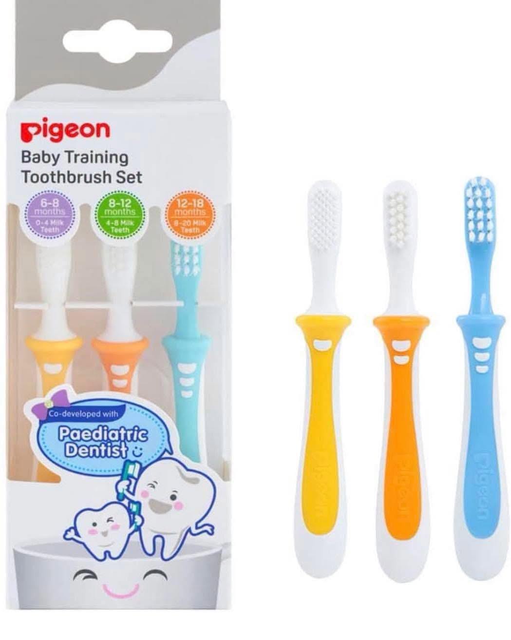 Set de 3 cepillos de dientes de entrenamiento Pigeon