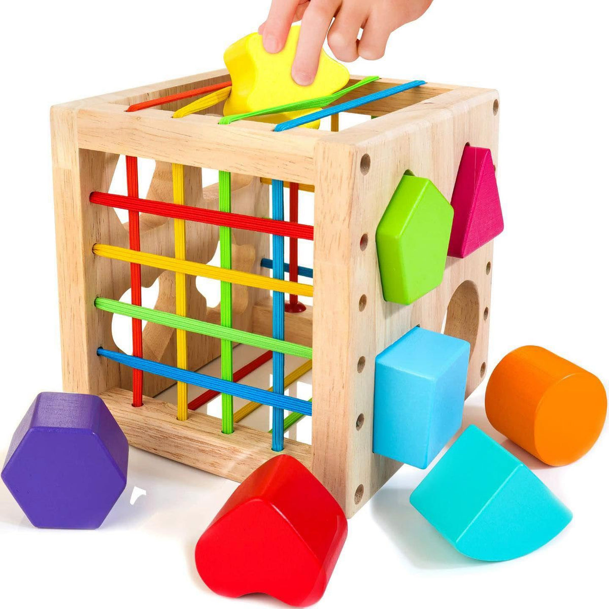 Cubo de madera clasificador Montessori 12+ meses!!