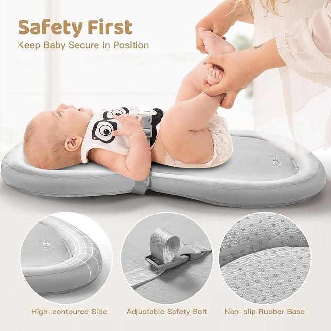Almohada cambiador impermeable de cuero vegano y plegable