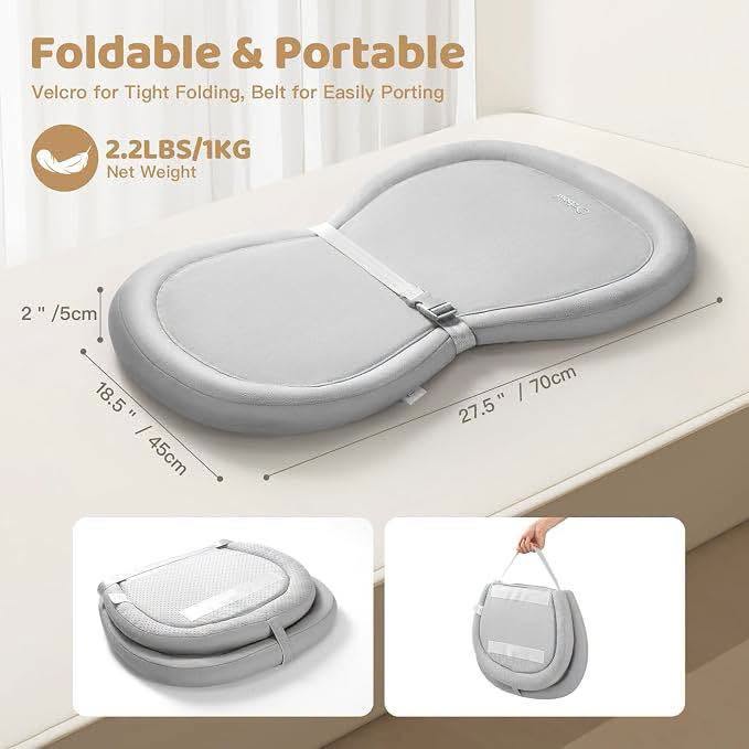 Almohada cambiador impermeable de cuero vegano y plegable