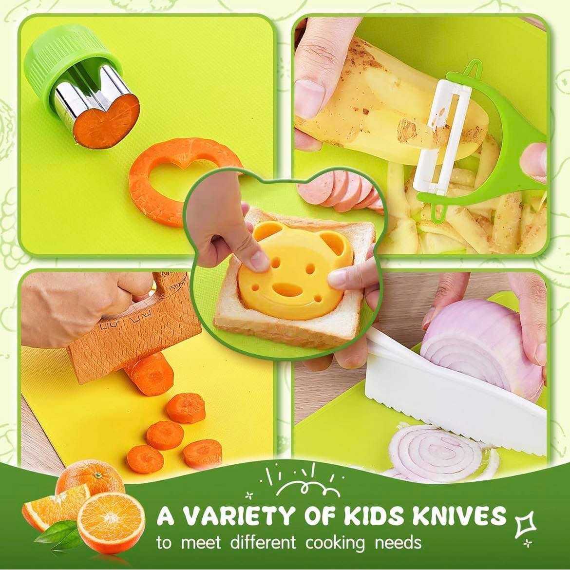 Set de cuchillos y accesorios seguros para niños De 40 piezas