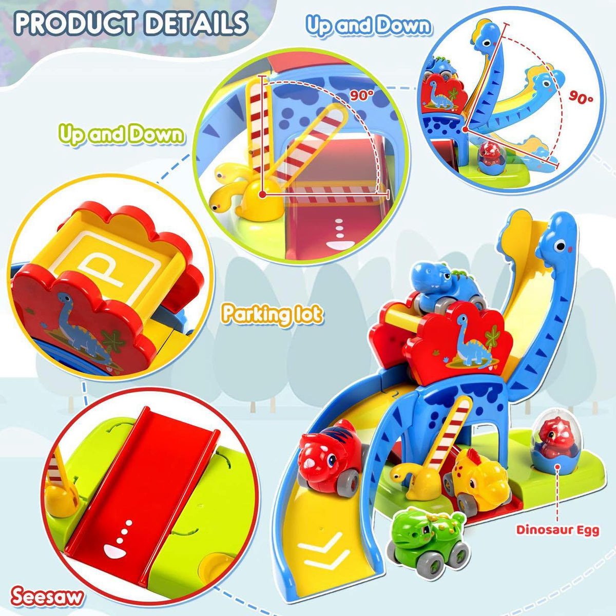 Mini pista para carritos de dinosaurios 12+ meses