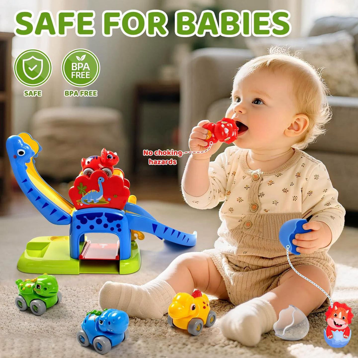 Mini pista para carritos de dinosaurios 12+ meses