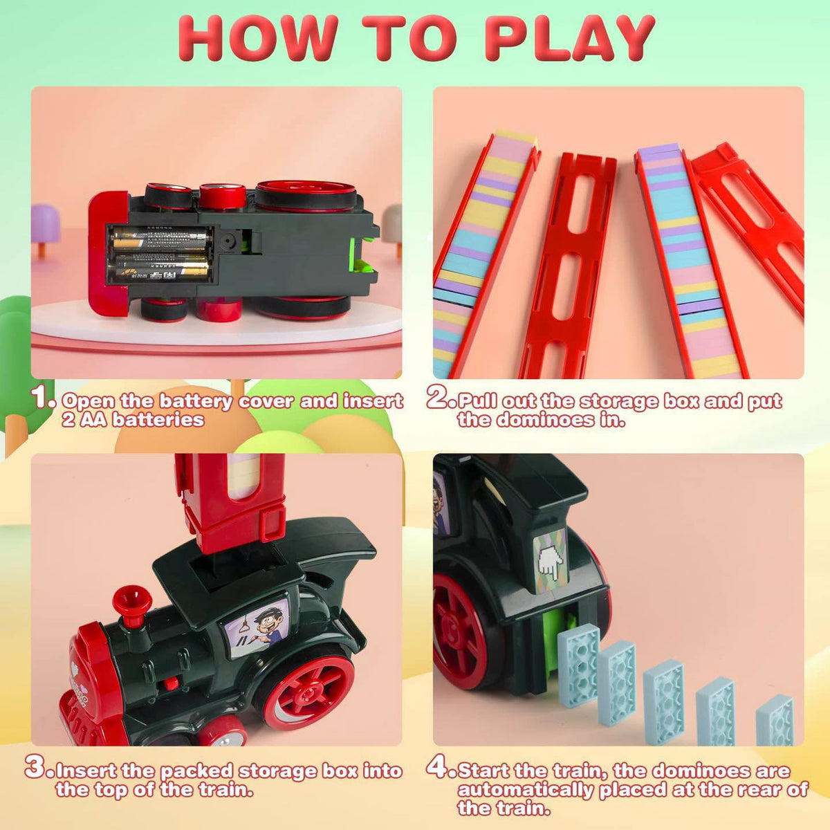 Juguete tren de domino 180 piezas!!