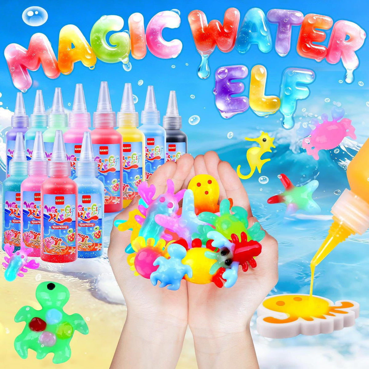Kit magic water elf para hacer squishies con 12 geles, promueve el juego independiente