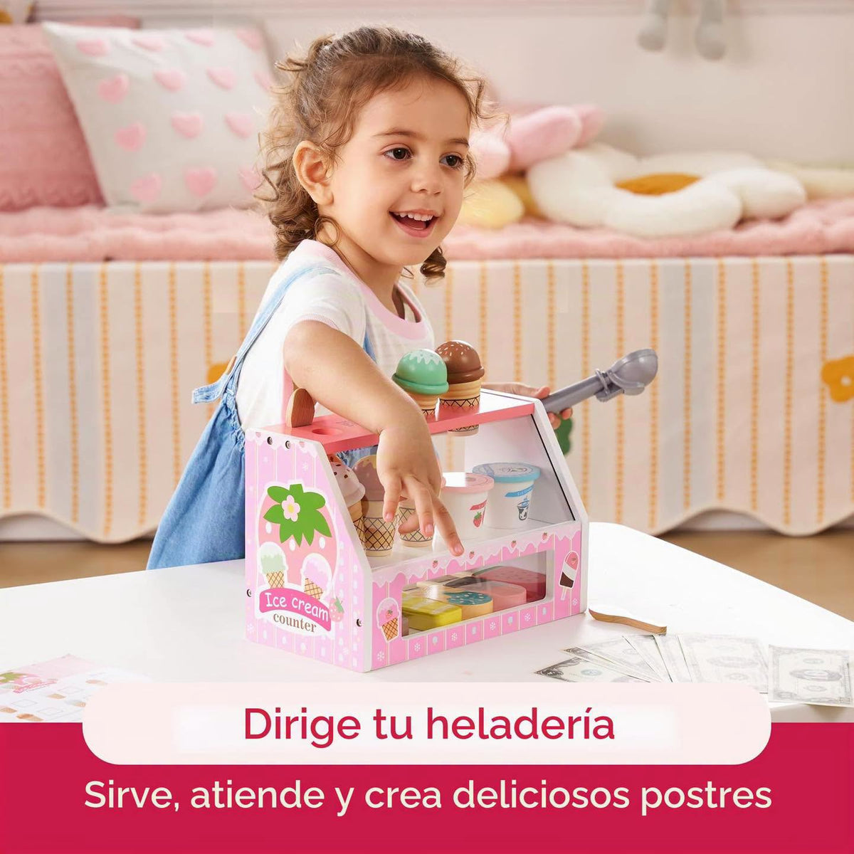 Estación de helado de juguete de madera