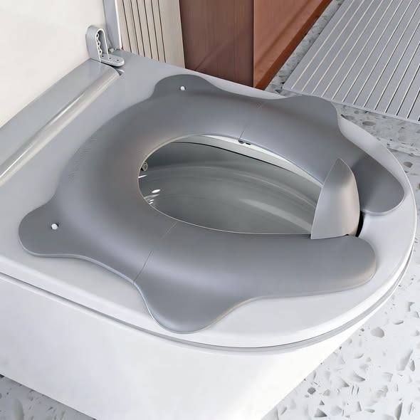 Asiento para inodoro plegable y portátil