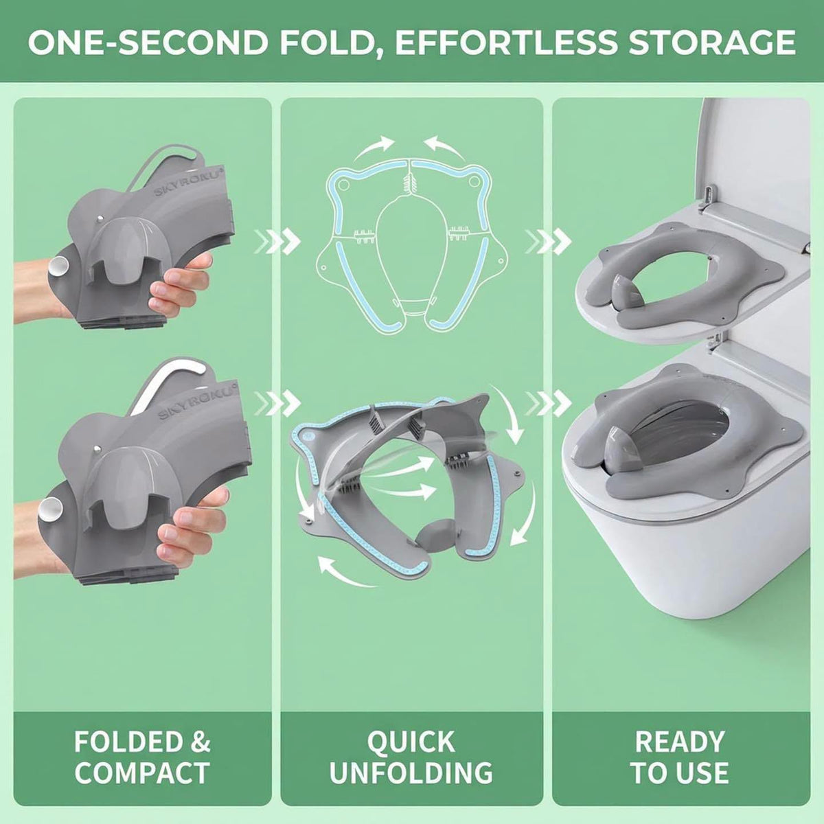 Asiento para inodoro plegable y portátil