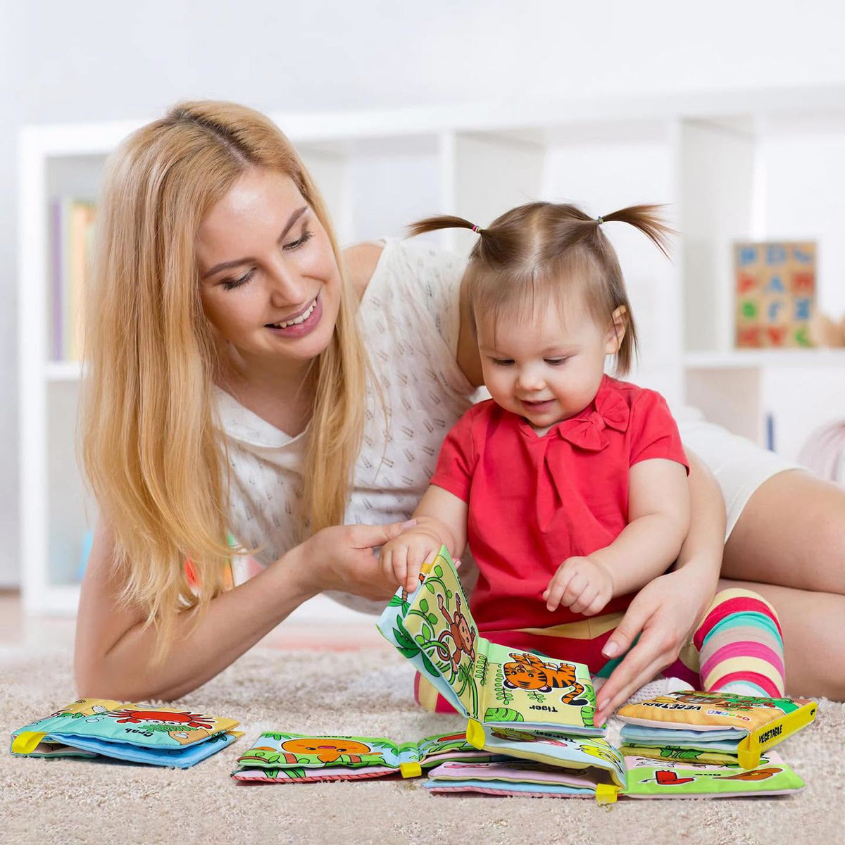 Set de 6 libros de tela suave para bebé 0+ meses!!