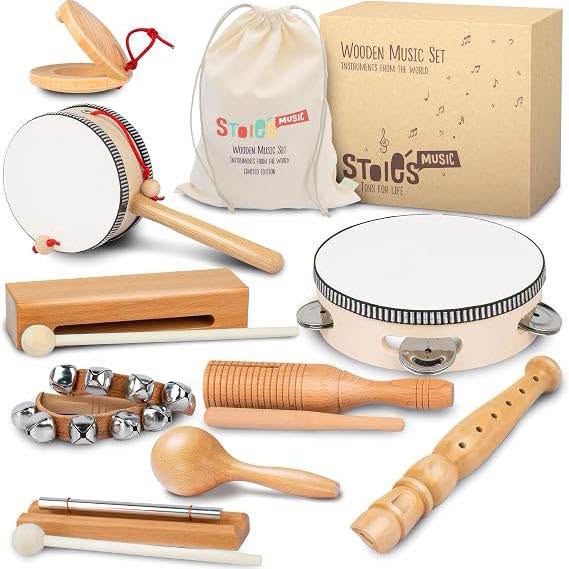 Kit de 13 Instrumentos de madera estilo Montessori