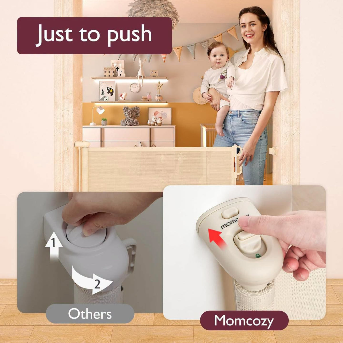 Baranda retráctil Momcozy para seguridad de bebés hasta 140 cm!!