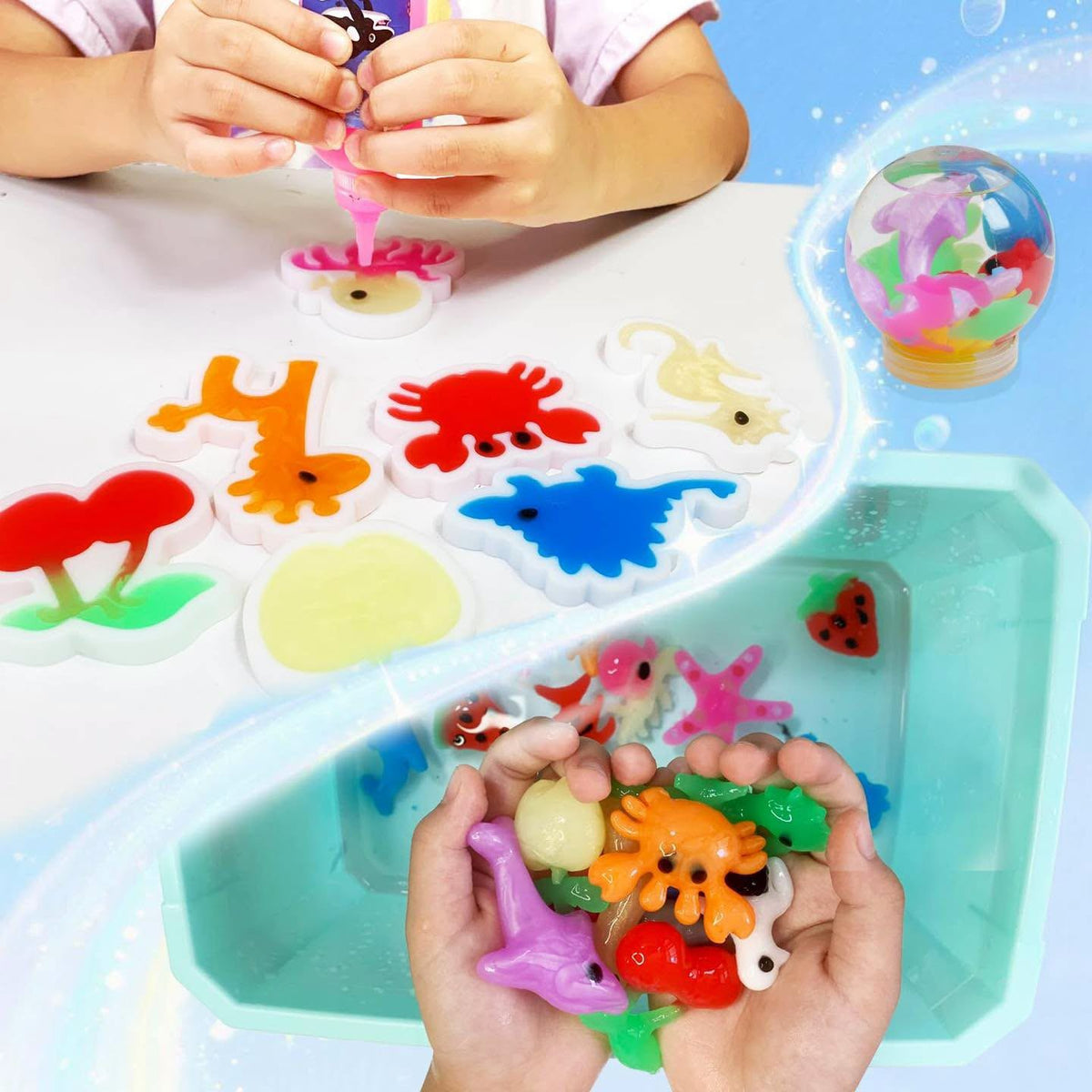 Jueguete para desarrollar la creatividad Magic Water Elf kit con 12 geles, promueve el juego independiente