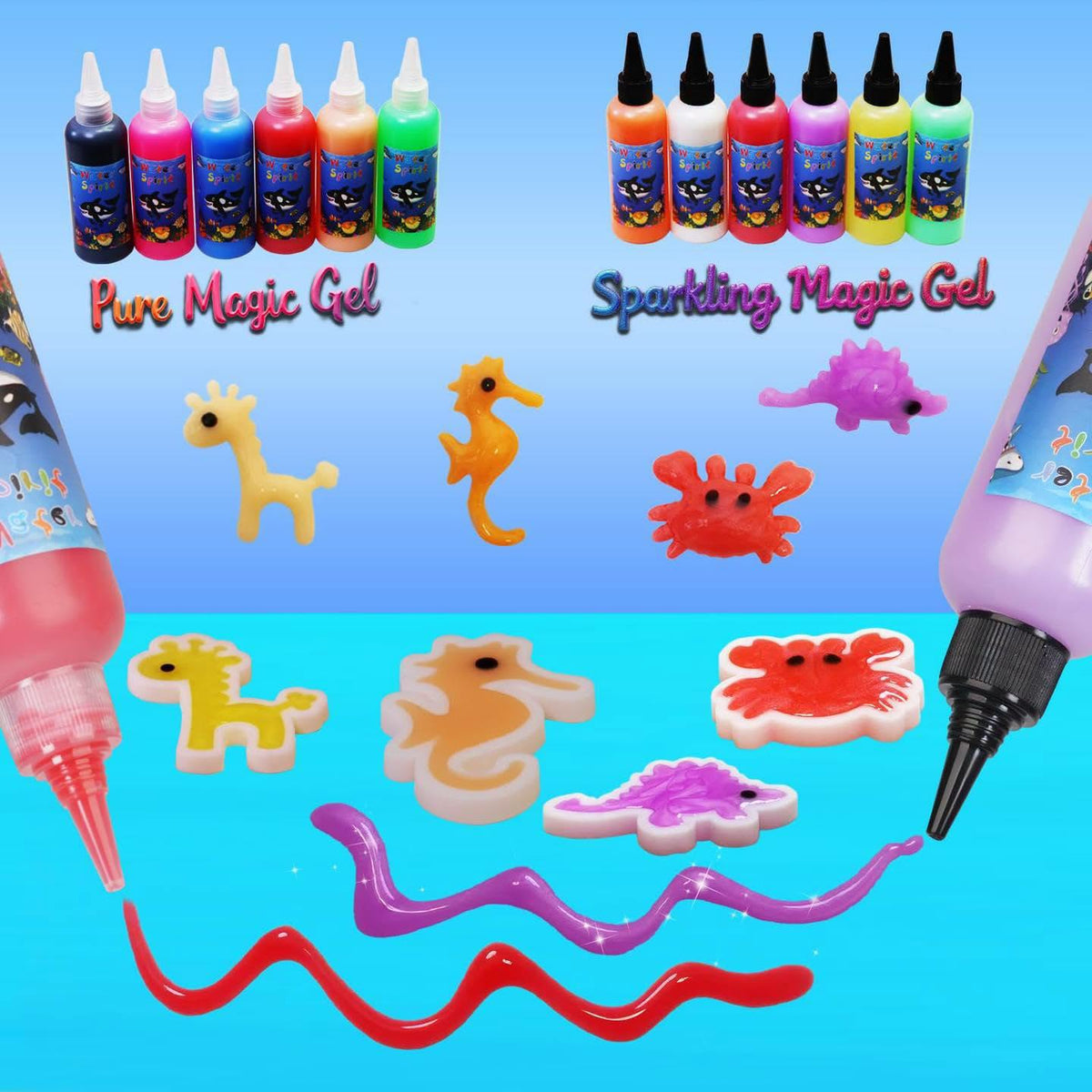 Jueguete para desarrollar la creatividad Magic Water Elf kit con 12 geles, promueve el juego independiente