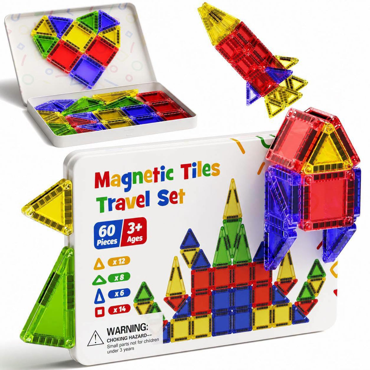Set de 60 mini Bloques magnéticos con estuche ideal para viajes