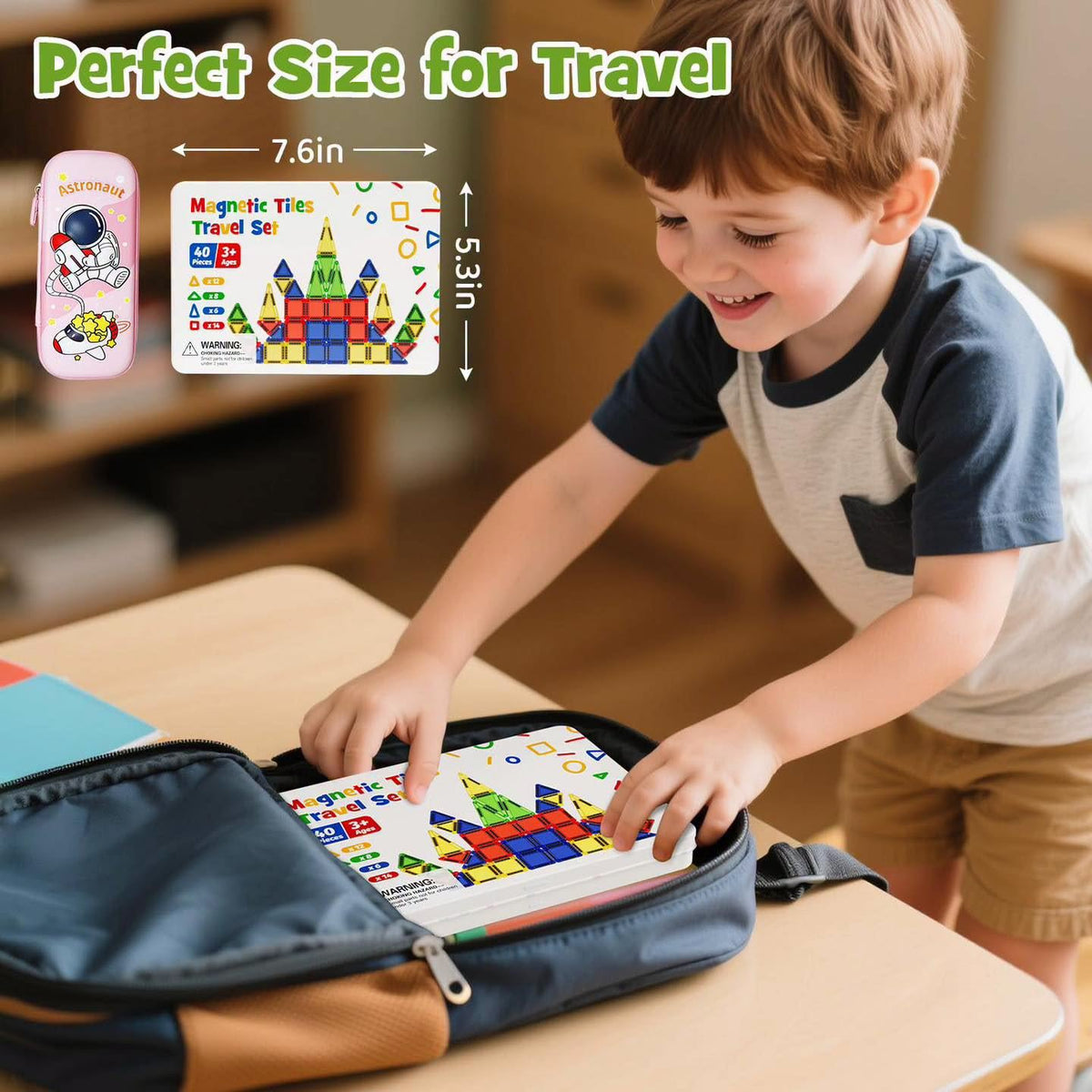 Set de 60 mini Bloques magnéticos con estuche ideal para viajes