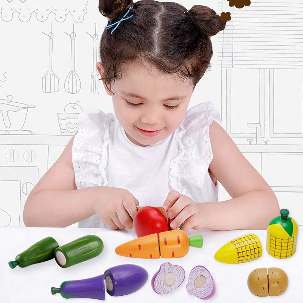 Set de canasta de frutas para partir en mitades de madera!!!