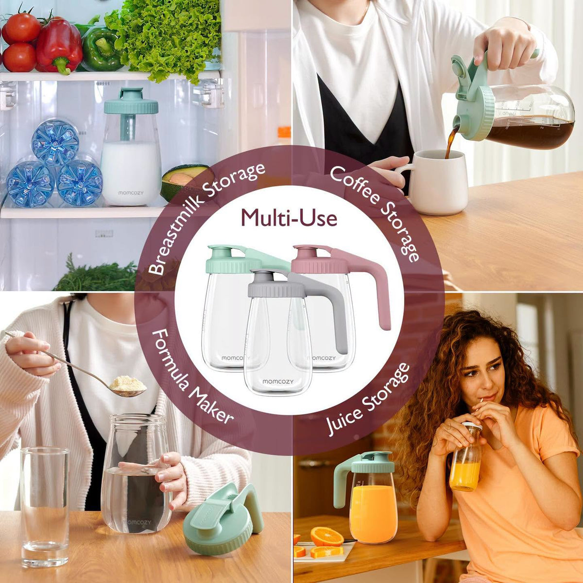 Pichel de vidrio para almacenamiento de Leche Materna o formula Momcozy