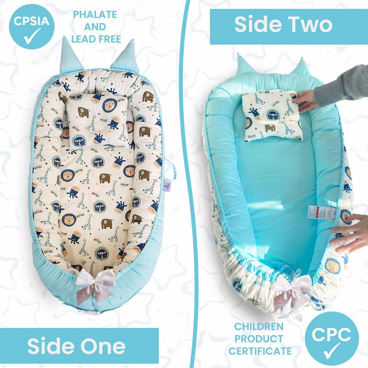 Nido para bebé de tela orgánica para 0-24 meses