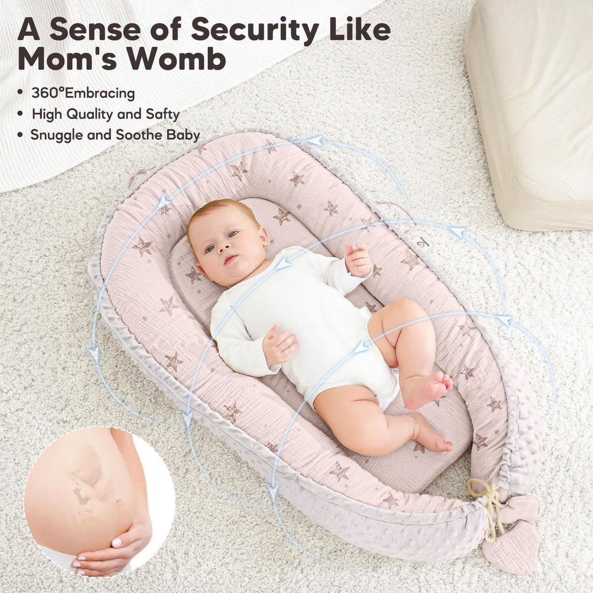 Nido para bebés 0-24 meses, reversible para todas las estaciones