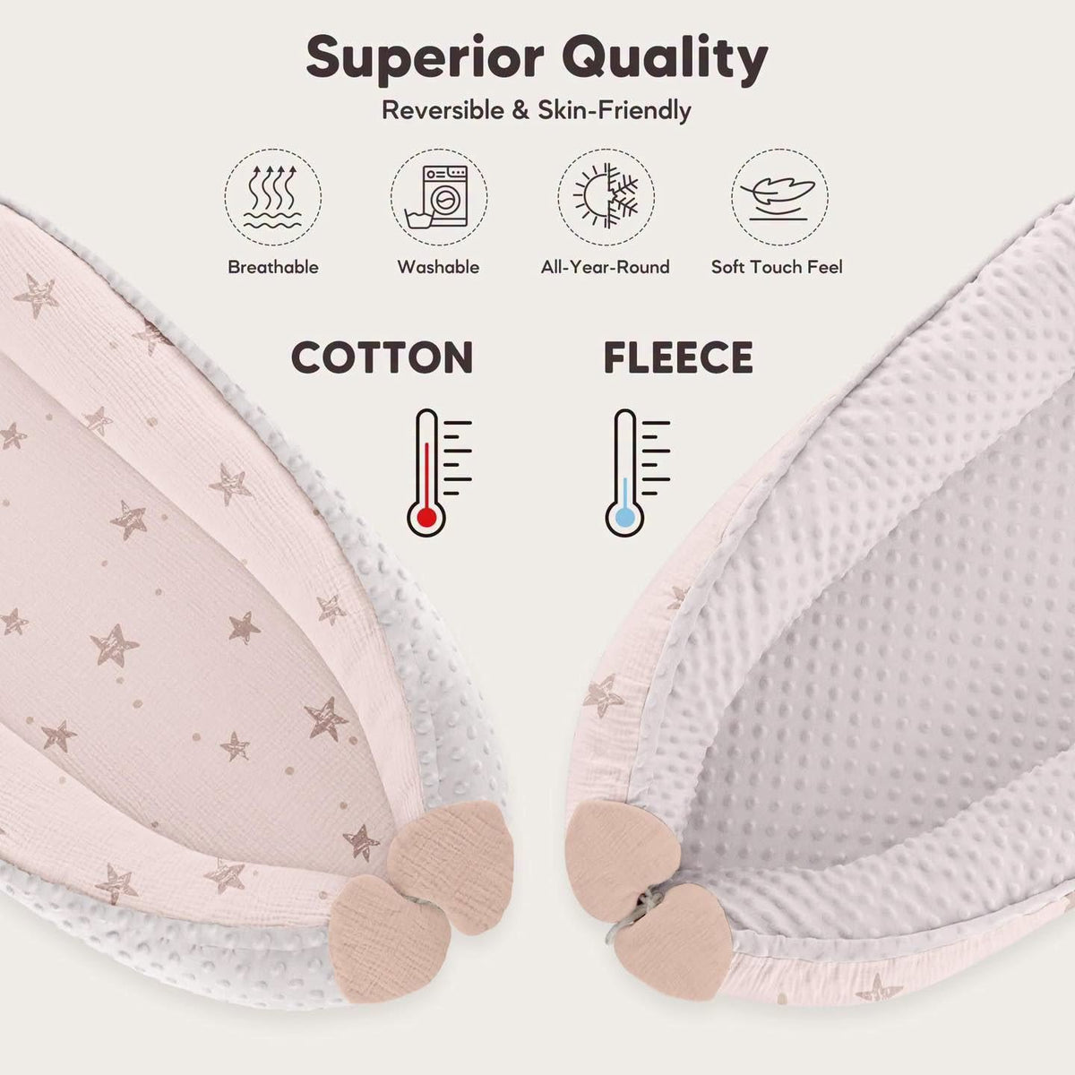 Nido para bebés 0-24 meses, reversible para todas las estaciones