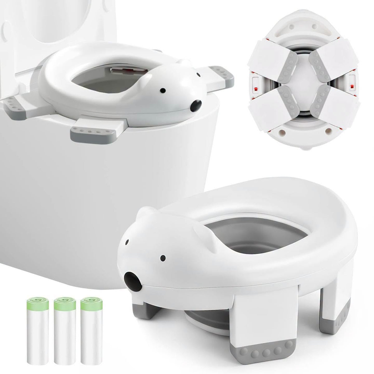 Asiento inodoro portátil 3 en 1 para niños!!