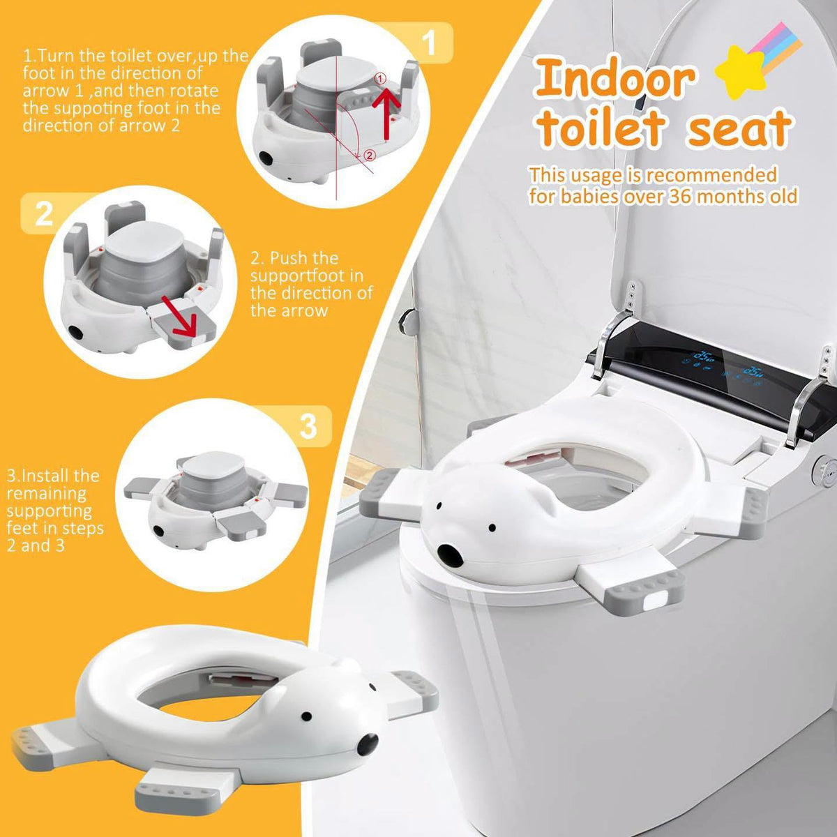 Asiento inodoro portátil 3 en 1 para niños!!
