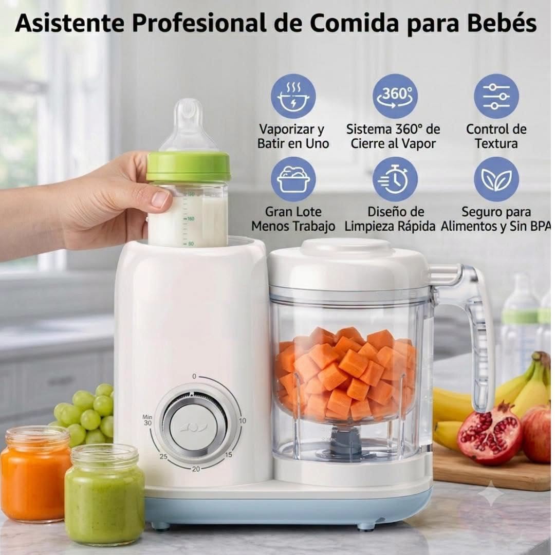 Procesador y vaporera de alimentos 5 en 1