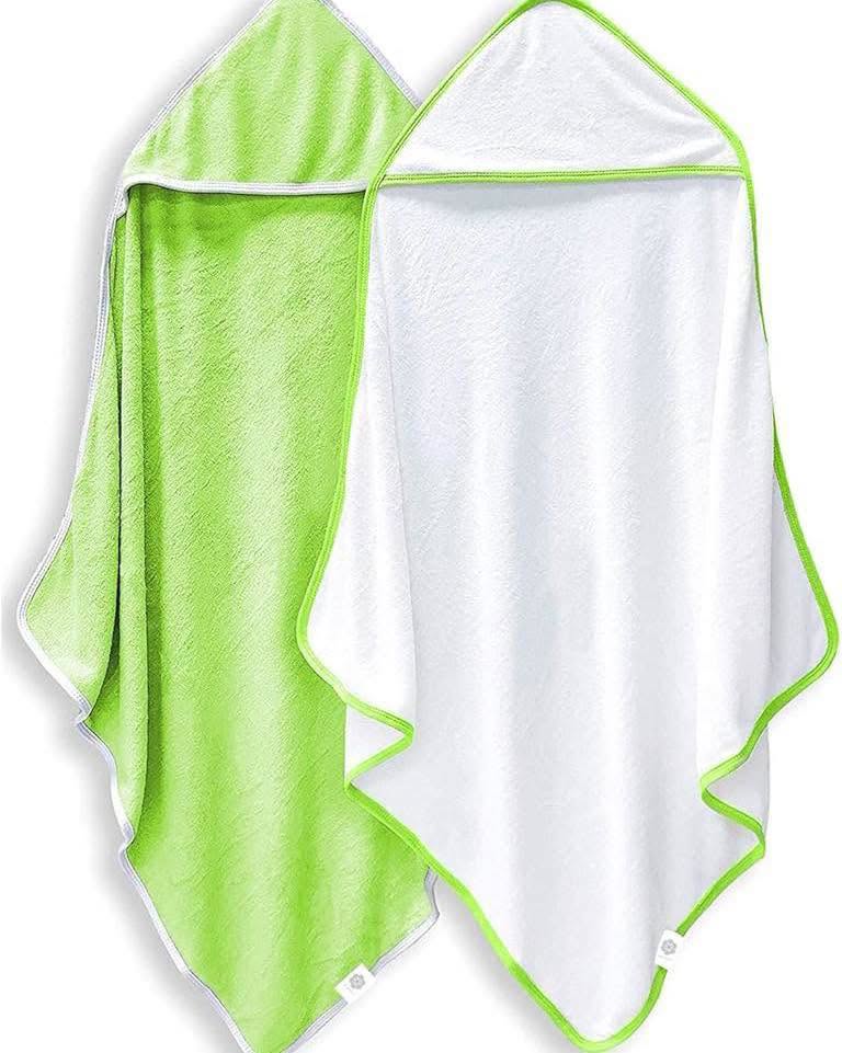 Set de 2 paños extra suaves de bambú hipoalergenicos con capucha