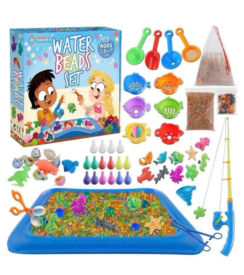 Juego sensorial de perlas de agua con accesorios