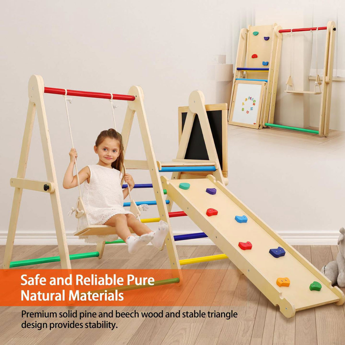 Play de madera montessori 8 en 1 para niños 1-6 años