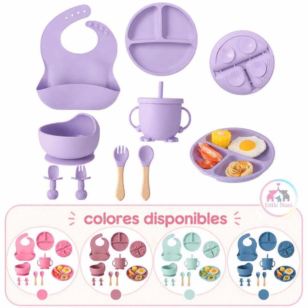 Set alimentación de silicon 8 piezas grado alimenticio