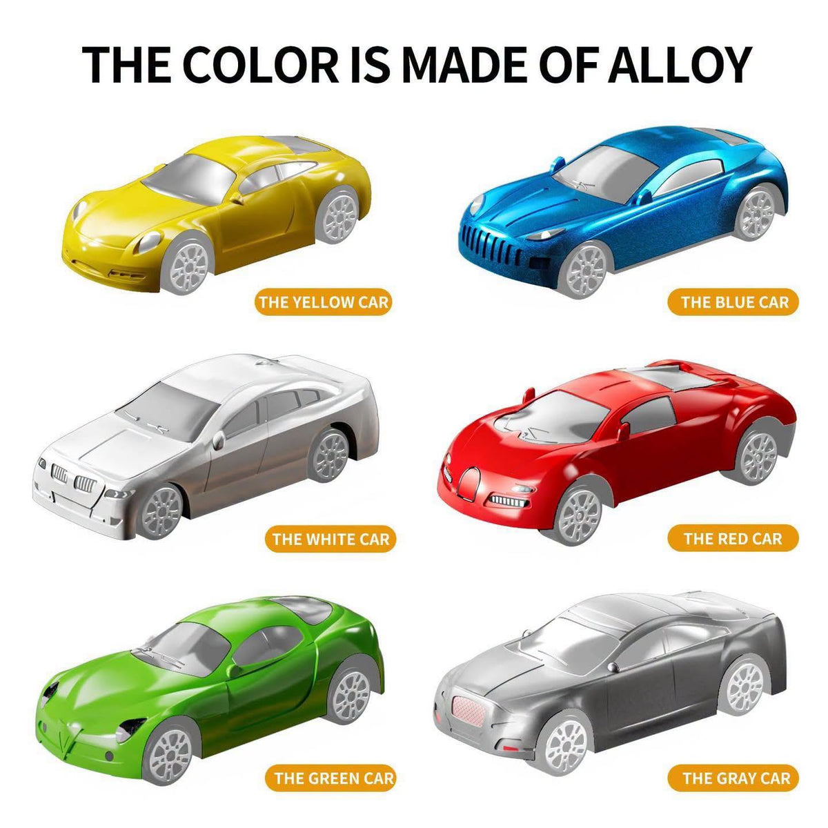 Camión de transporte con 6 carritos de colores