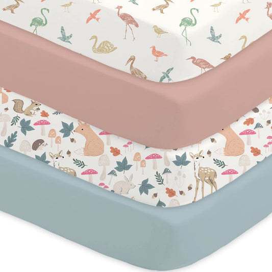 Set de 4 sábanas con elástico para cuna