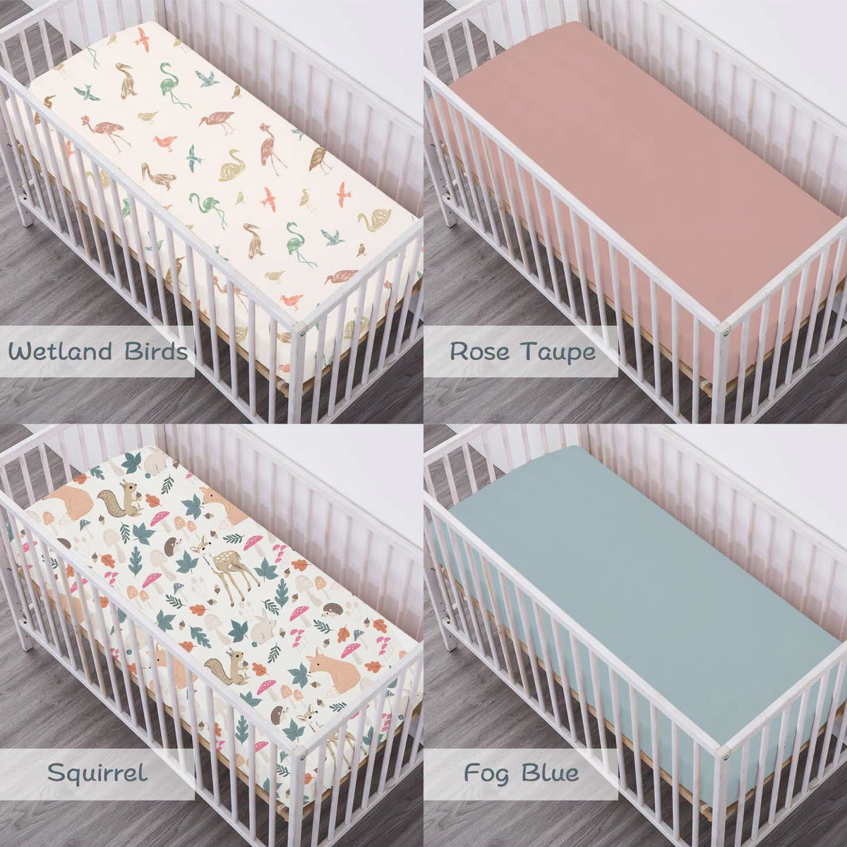 Set de 4 sábanas con elástico para cuna