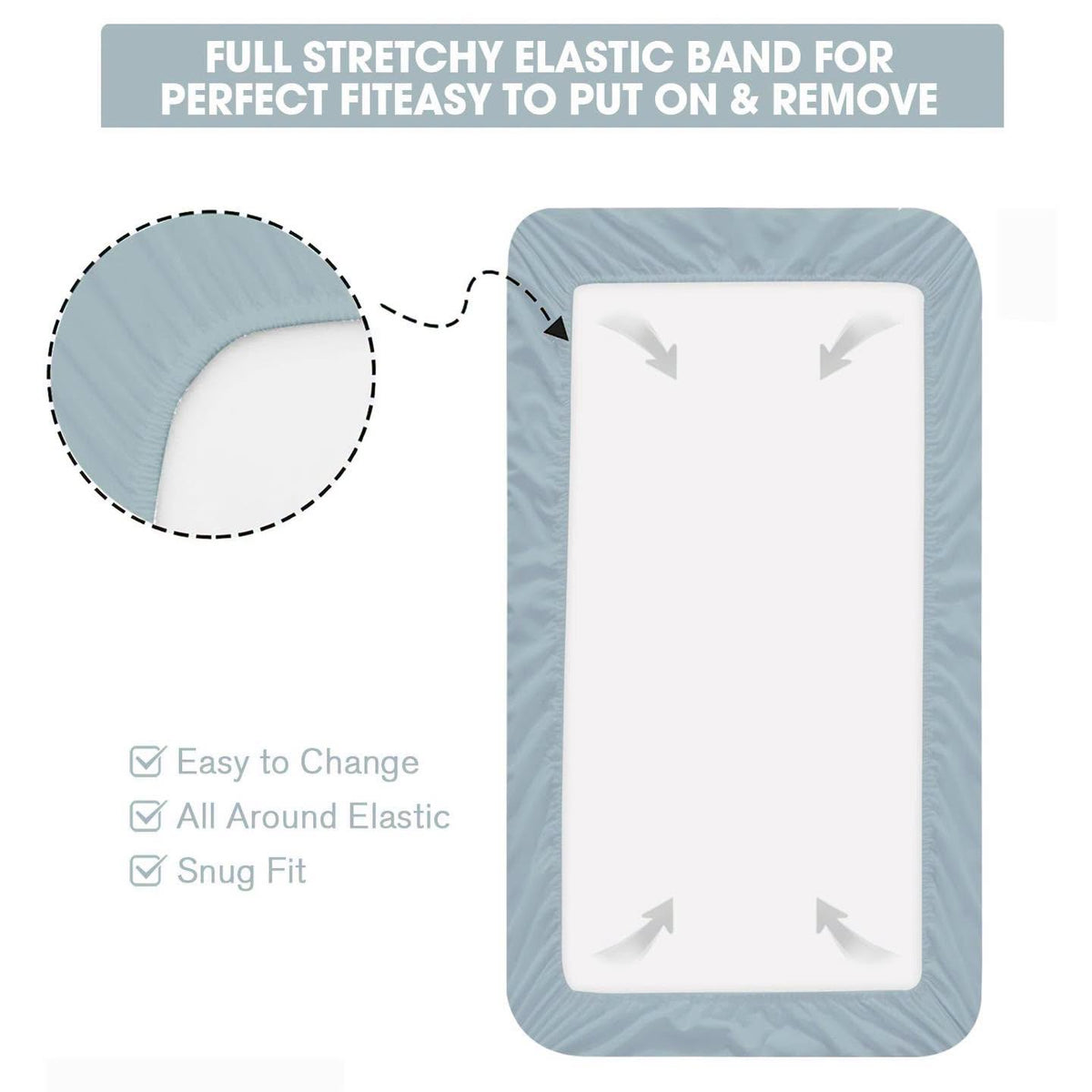 Set de 4 sábanas con elástico para cuna