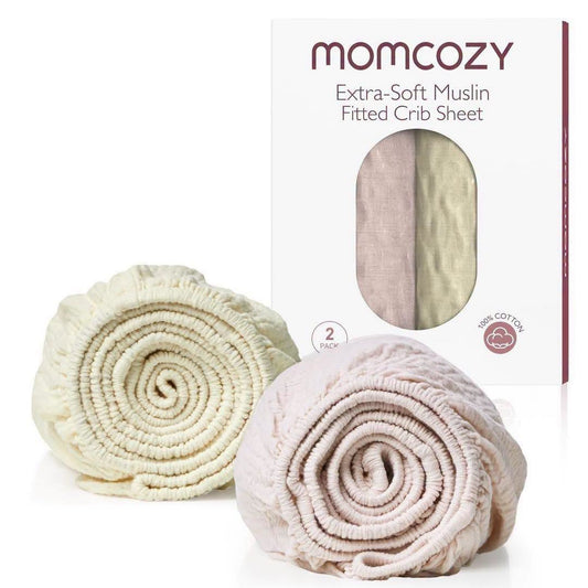 Paquete de 2 sábanas para cuna de muselina de algodón Momcozy!!!