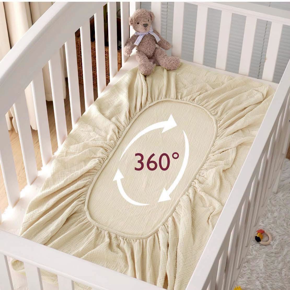 Paquete de 2 sábanas para cuna de muselina de algodón Momcozy!!!