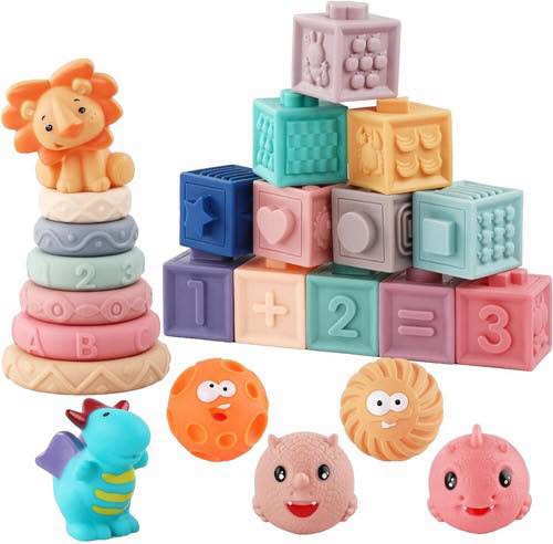 Set sensorial 3 en 1 de silicon con 24 piezas